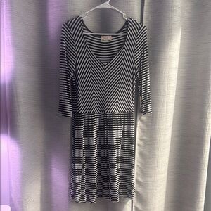 Chic Striped Black and White Dress